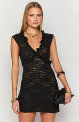 Sassie Black Lace Mini Dress