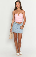 Kassy Pink Strapless Top