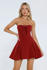 Simply Iconic Strapless Mini Dress Burgundy
