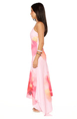 Elowen Pink Floral Halter Maxi Dress