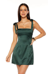 Akira Green Tie Mini Dress