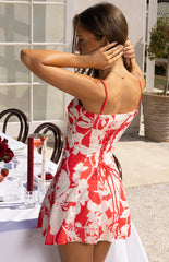 Bellie Red Floral Mini Dress