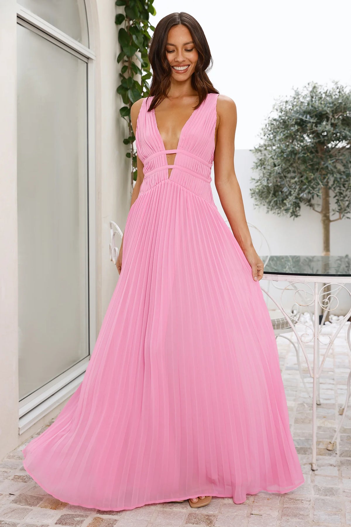 Elegant Vision Maxi Dress Pink