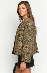 Robbie Leopard Print Quilted Jacket
