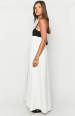 Akari White Contrast Maxi Dress