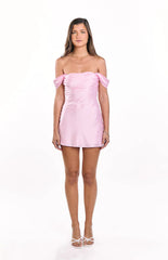 Zoella Light Pink Off The Shoulder Mini Dress
