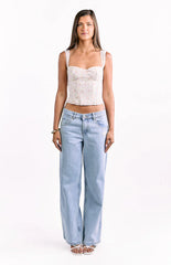 Louis White Floral Corset Top