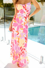 Rosy Posy Maxi Dress Pink
