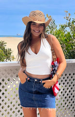 Amora White Crop Top