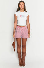 Astrea White USA Baby Tee