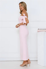 Candlelight Dream Off Shoulder Maxi Dress Pink