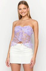 Isabella Purple Sequin Strapless Top