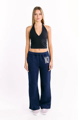 Dania Navy Leopard Star Track Pants