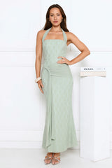 Kissed By Stars Halter Maxi Dress Green
