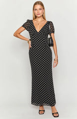 Lovella Black Polka Dot Maxi Dress