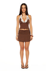 Briony Brown Polka Dot Mini Skirt