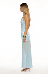 Belinda Light Blue Sequin Maxi Dress