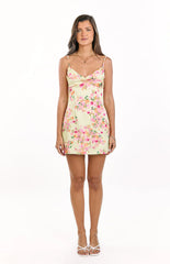 Honey Yellow Bloom Mini Dress