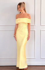 Seraphina Yellow Off The Shoulder Maxi Dress