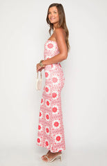 Arizona Red Tile Print Maxi Dress