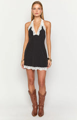 Cassidy Black Polka Dot Mini Dress