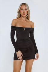 Starlit Society Off Shoulder Mini Dress Black