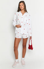 Brad White Strawberry Embroidered Boxer Shorts