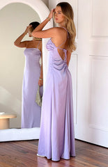 Blaise Lilac Satin Maxi Dress