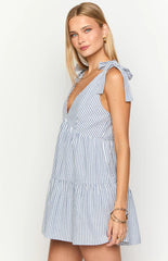 Angel Girl Blue Stripe Mini Dress