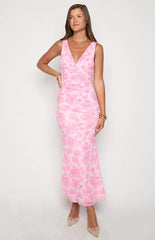 Beck Pink Floral Maxi Dress