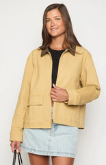 Jemma Cream Contrast Barn Jacket