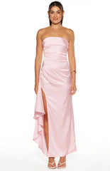 Merlo Light Pink Strapless Formal Maxi Dress