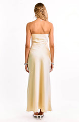 Maddix Yellow Strapless Formal Maxi Dress