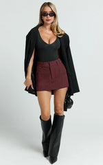Brown Stripe Pinstripe Skort