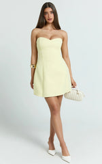 Lemon Strapless A-Line Mini Dress