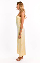 Ely Yellow Lace Maxi Formal Dress