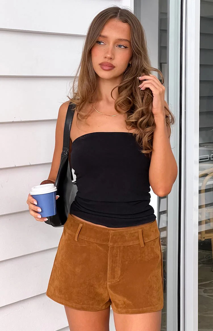 Ottie Tan Suedette Shorts