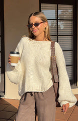 Holiday Cream Tie Up Knit Cardigan