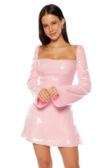 Marienne Light Pink Sequin Mini Dress