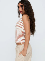 Radiant Beam Halter Top Orange Stripe
