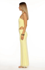 Stella Yellow Halter Cut Out Maxi Dress - PRE ORDER