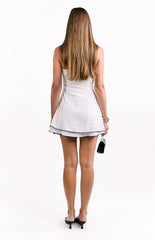 Scott White and Black Contrast Strapless Mini Dress