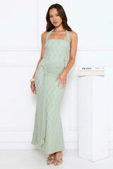Kissed By Stars Halter Maxi Dress Green